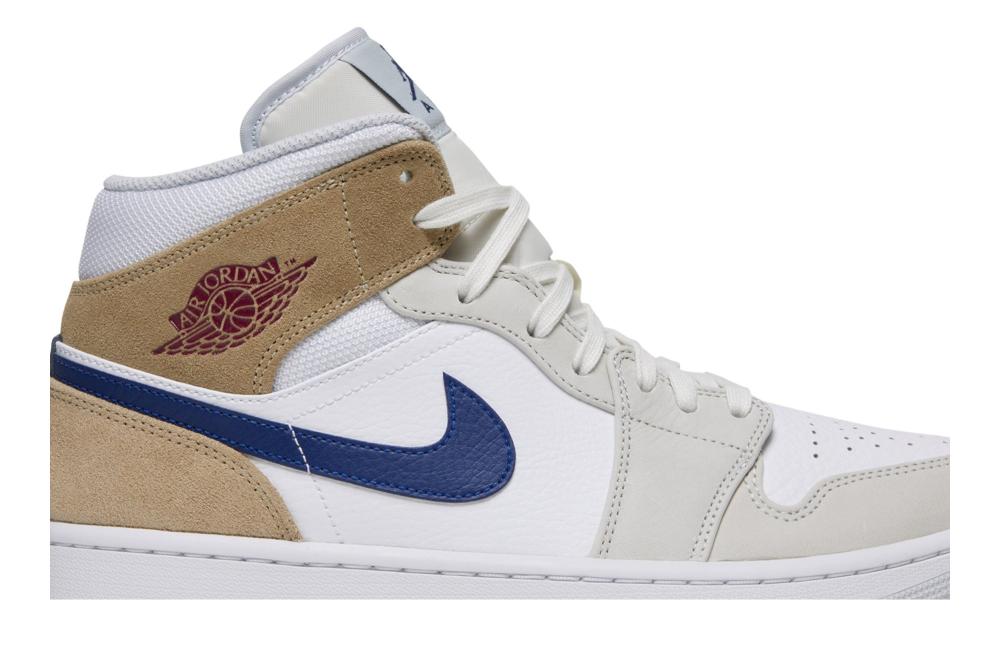 Air Jordan 1 Mid 'White Khaki Blue Void'